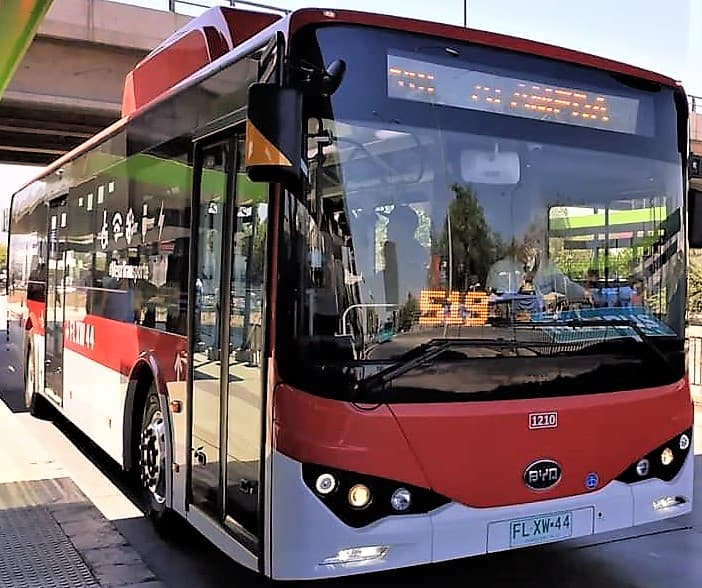 Bus electrico del sistema RED Metropolitana de Movilidad, Santiago de Chile